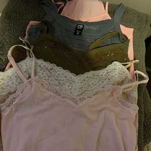 ALL 5 FOR $12 Tank tops 5. Various styles. Size Xs to M.
